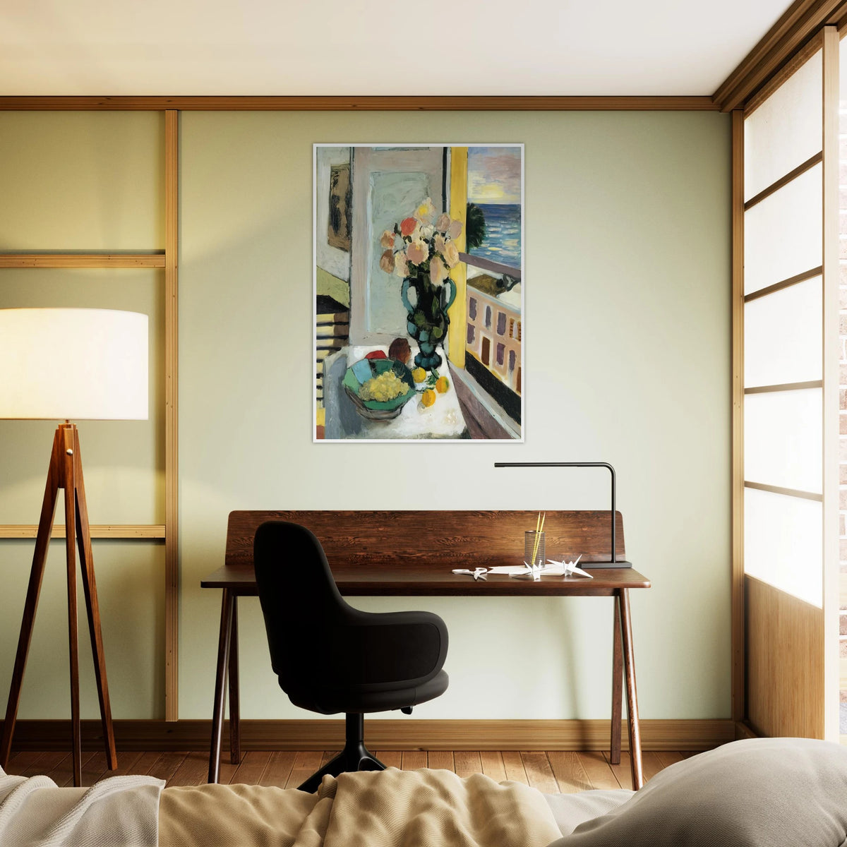 FLOWERS IN FRONT OF A WINDOW 1922 Framed Poster | Henri Matisse Framed Prints Wall Art | Henri Matisse Print