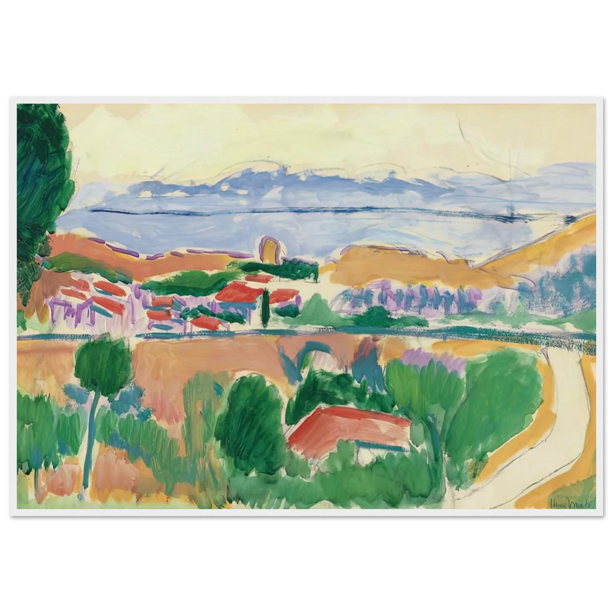 VUE DE COLLIOURE 1906 Framed Poster | Henri Matisse Framed Prints Wall Art | Henri Matisse Print