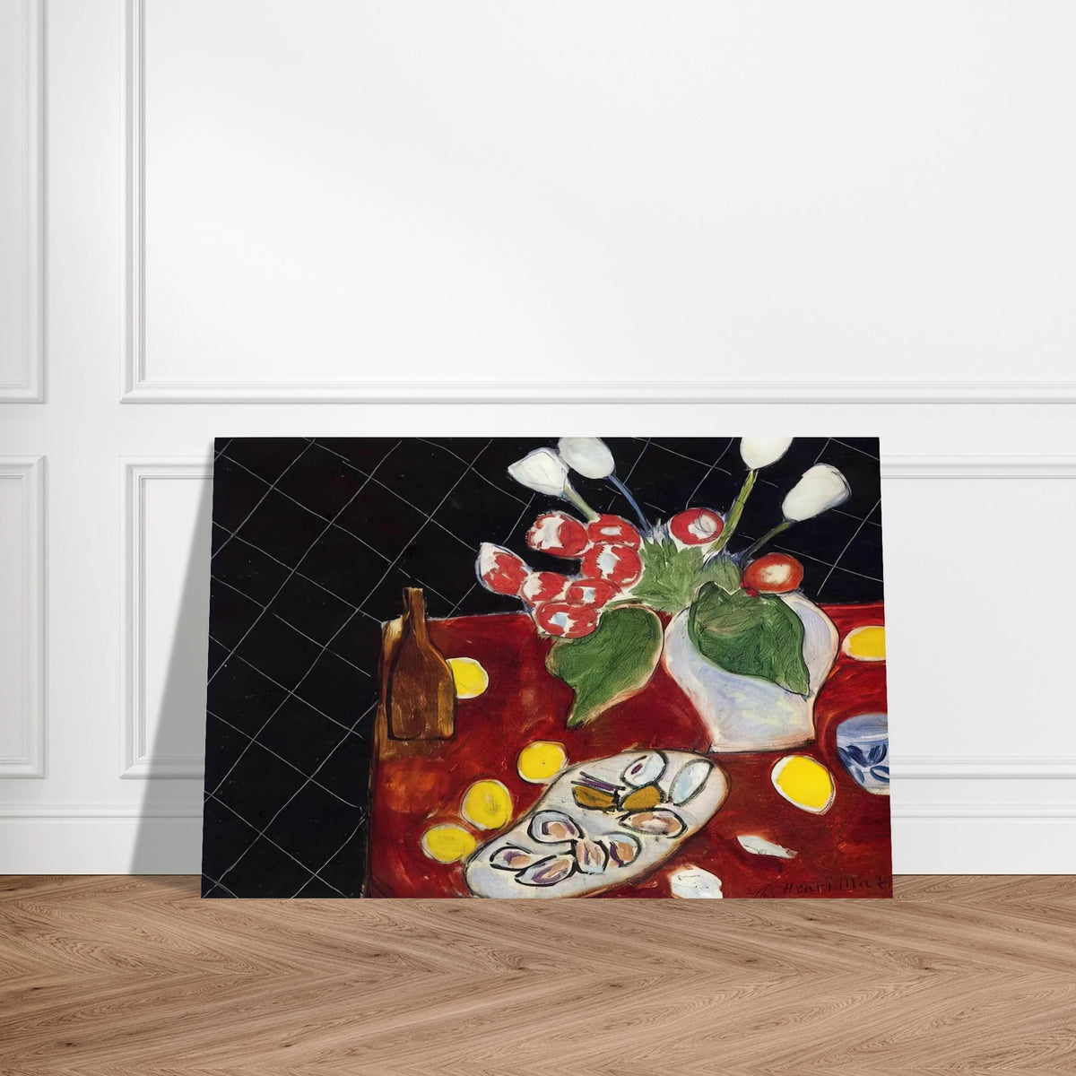 TULIPS AND OYSTERS ON A BLACK BACKGROUND 1943 Poster | Henri Matisse Poster | Henri Matisse Print