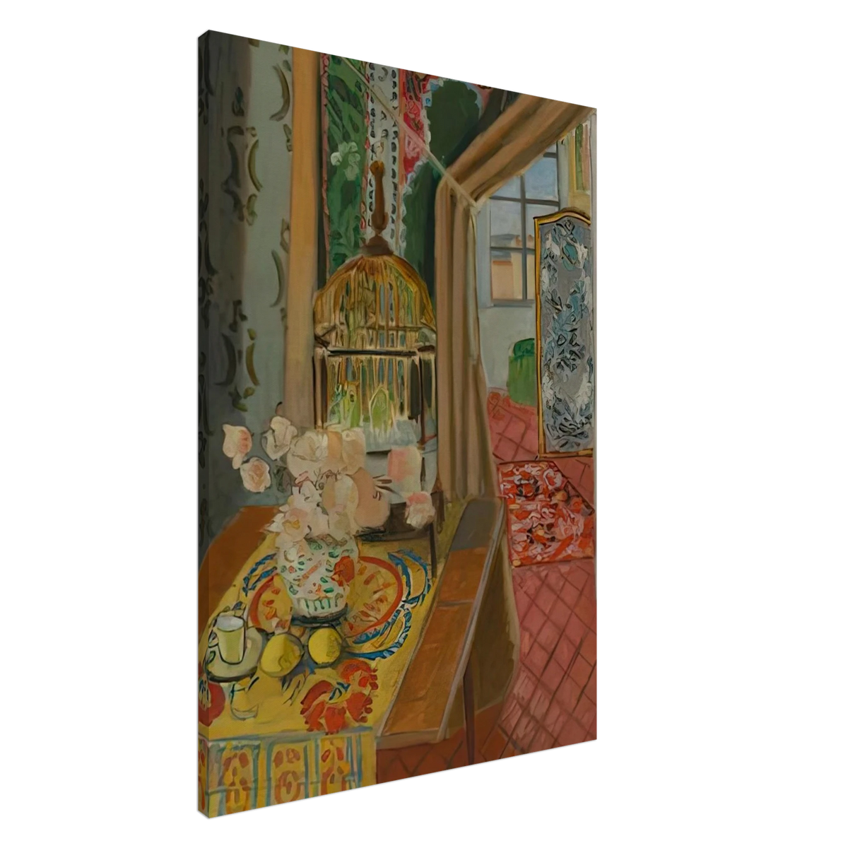 INTERIOR FLOWERS AND PARAKEETS 1924 Canvas | Henri Matisse Canvas | Henri Matisse Print