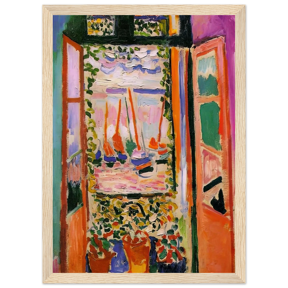 OPEN WINDOW COLLIOURE 1905 Framed Poster | Henri Matisse Framed Prints Wall Art | Henri Matisse Print