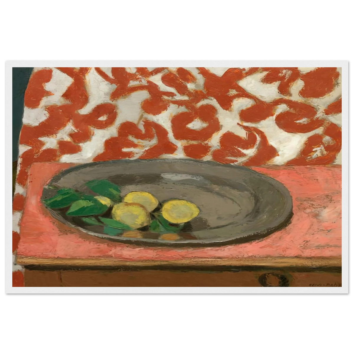 LEMONS ON A PEWTER PLATE 1929 Framed Poster | Henri Matisse Framed Prints Wall Art | Henri Matisse Print