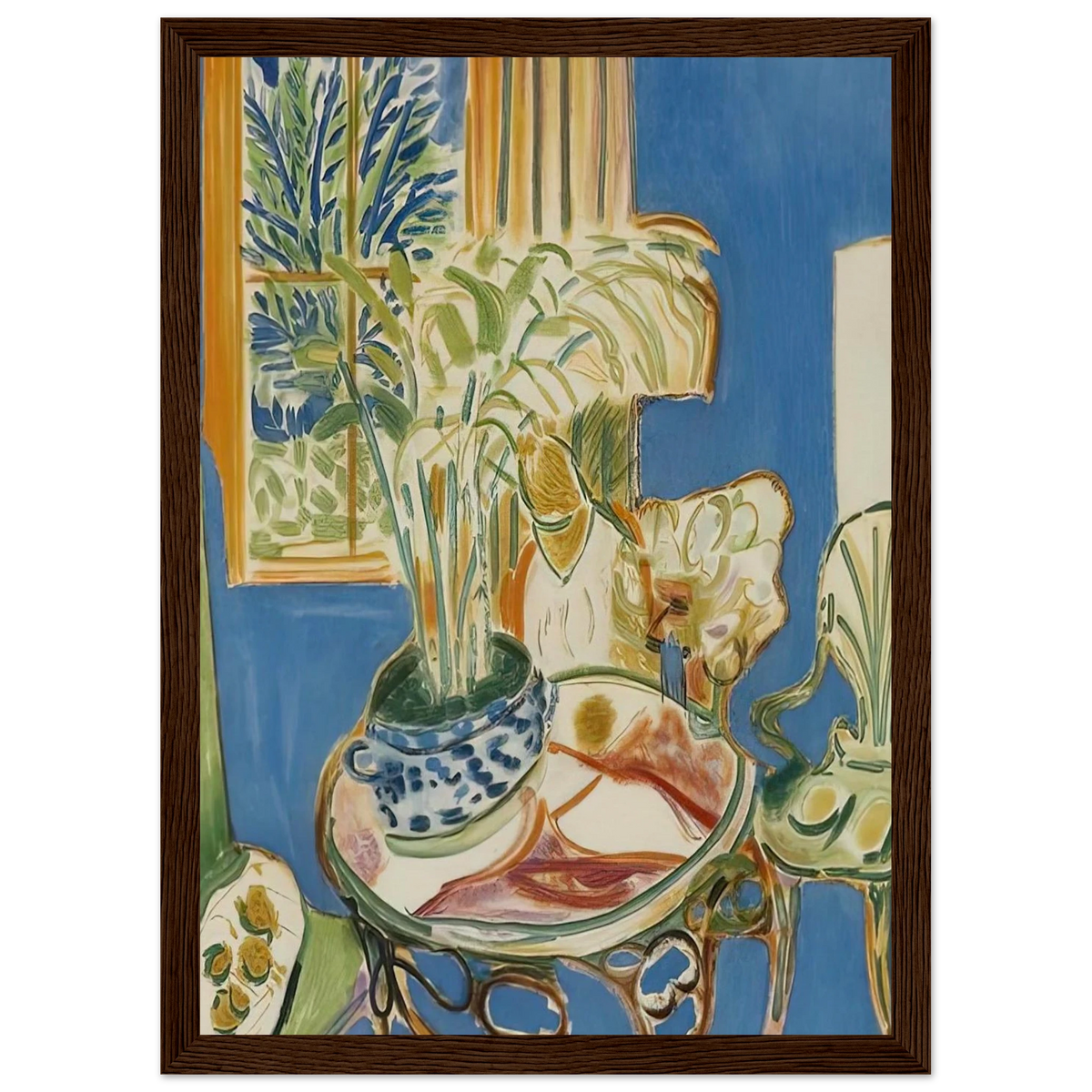 BLUE INTERIOR 1947 Framed Poster | Henri Matisse Framed Prints Wall Art | Henri Matisse Print
