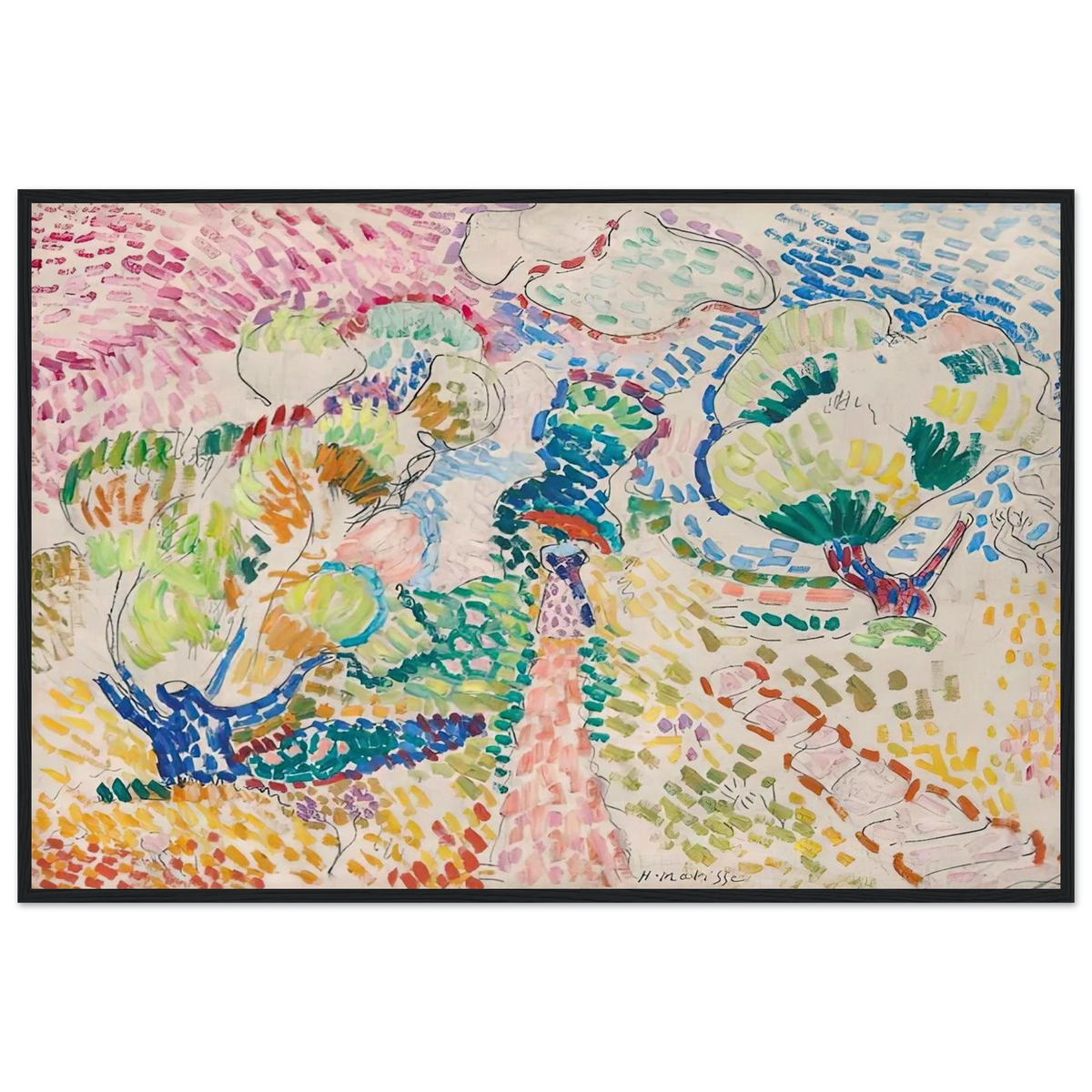 MADAME MATISSE IN THE OLIVE GROVE 1905 Framed Poster | Henri Matisse Framed Prints Wall Art | Henri Matisse Print