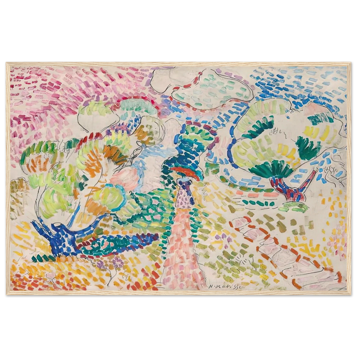 MADAME MATISSE IN THE OLIVE GROVE 1905 Framed Poster | Henri Matisse Framed Prints Wall Art | Henri Matisse Print