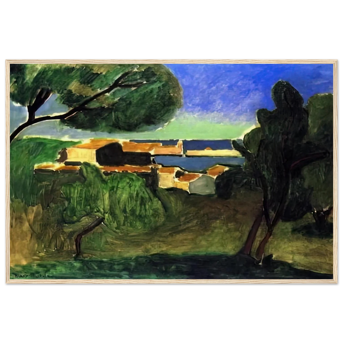 LANDSCAPE AT COLLIOURE III 1907 Framed Poster | Henri Matisse Framed Prints Wall Art | Henri Matisse Print
