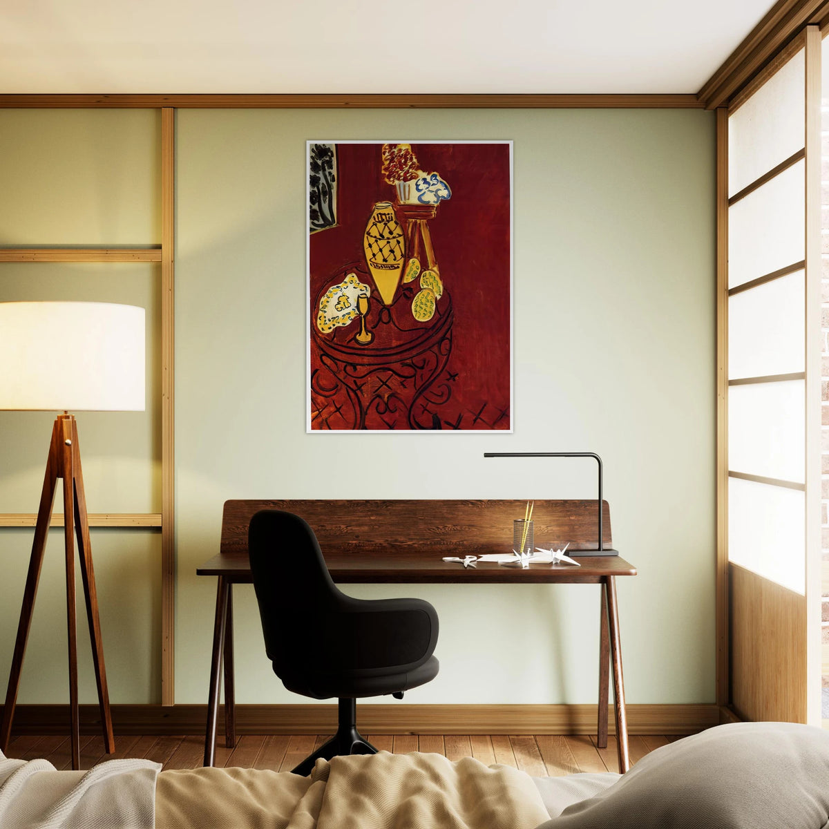 INTERIOR IN VENETIAN RED 1946 Framed Poster | Henri Matisse Framed Prints Wall Art | Henri Matisse Print