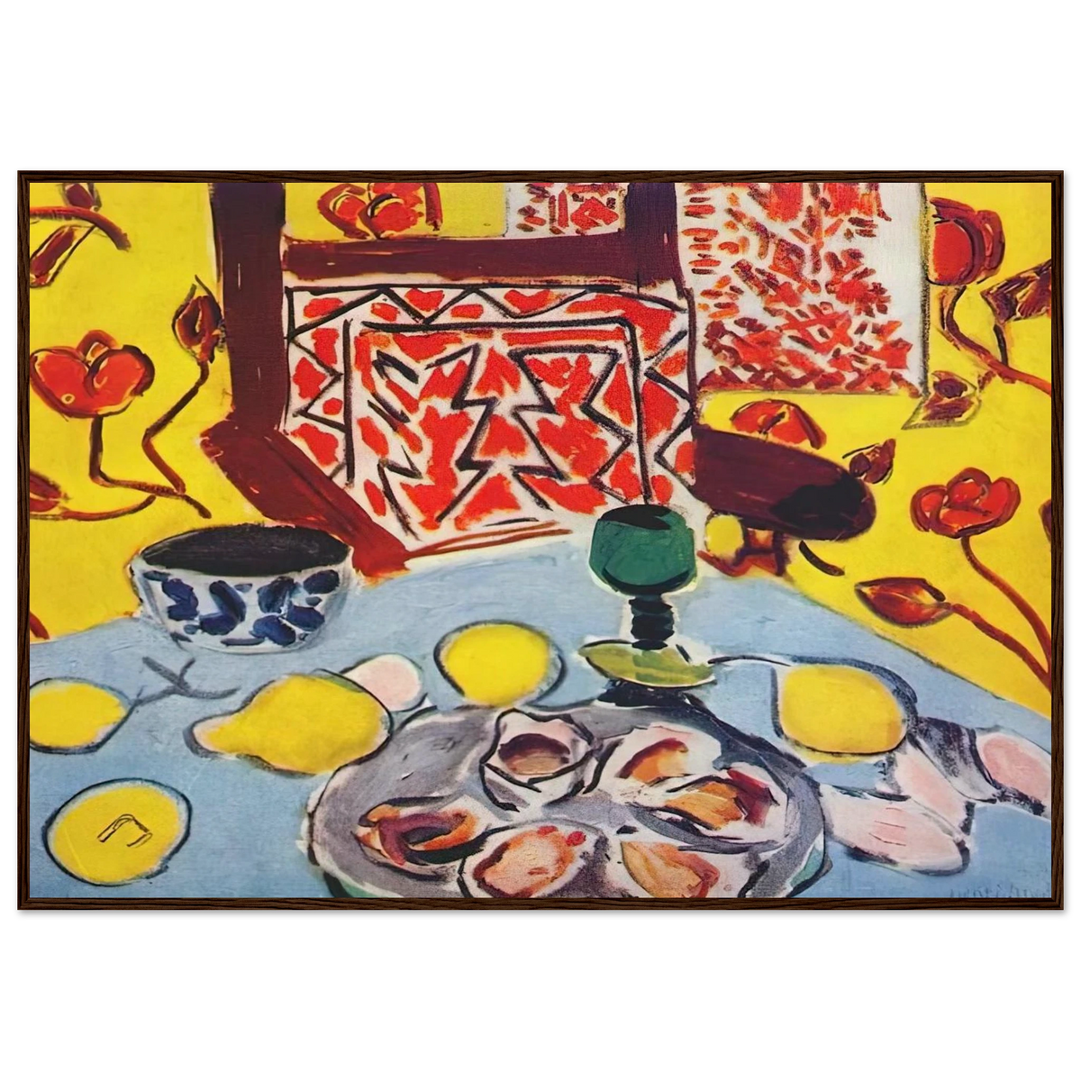 OYSTERS AND WOODEN ARMCHAIR 1943 Framed Poster | Henri Matisse Framed Prints Wall Art | Henri Matisse Print