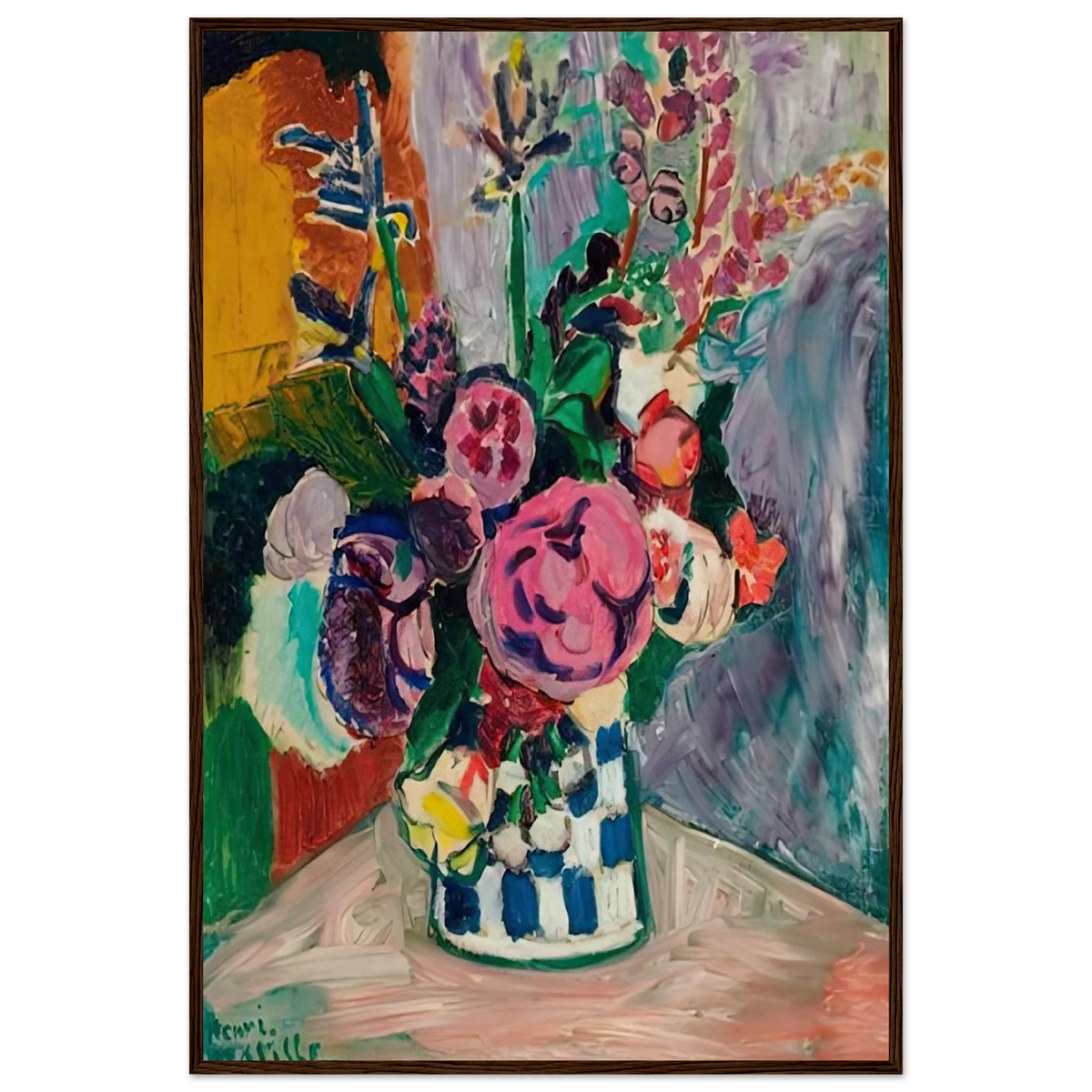 LES PIVOINES 1907 Framed Poster | Henri Matisse Framed Prints Wall Art | Henri Matisse Print