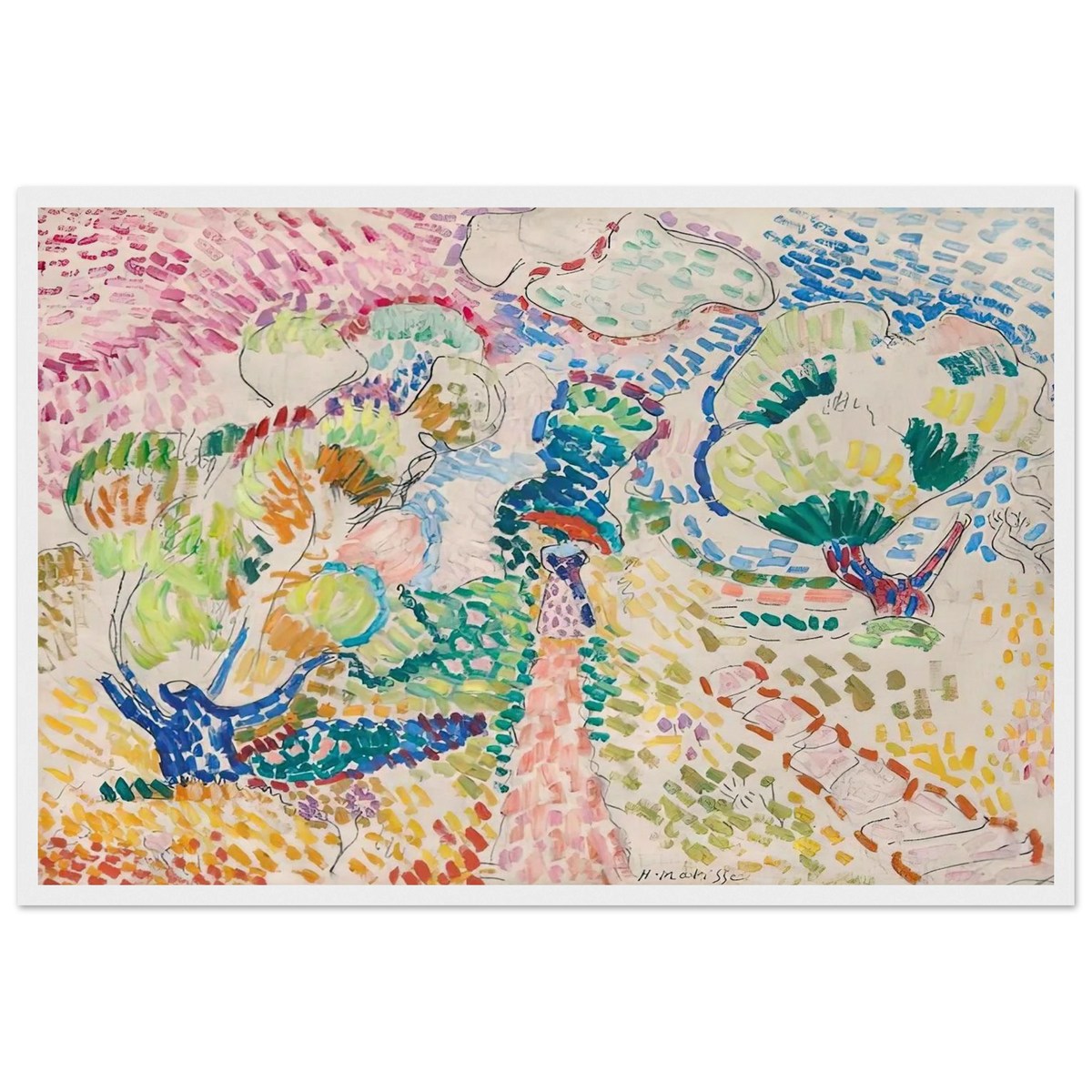 MADAME MATISSE IN THE OLIVE GROVE 1905 Framed Poster | Henri Matisse Framed Prints Wall Art | Henri Matisse Print