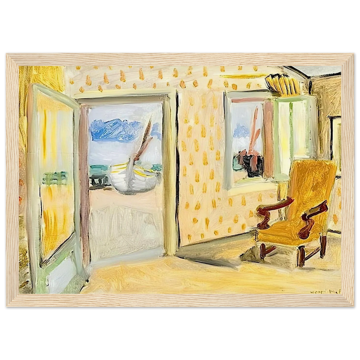 INTERIOR OPEN DOOR 1920 Framed Poster | Henri Matisse Framed Prints Wall Art | Henri Matisse Print