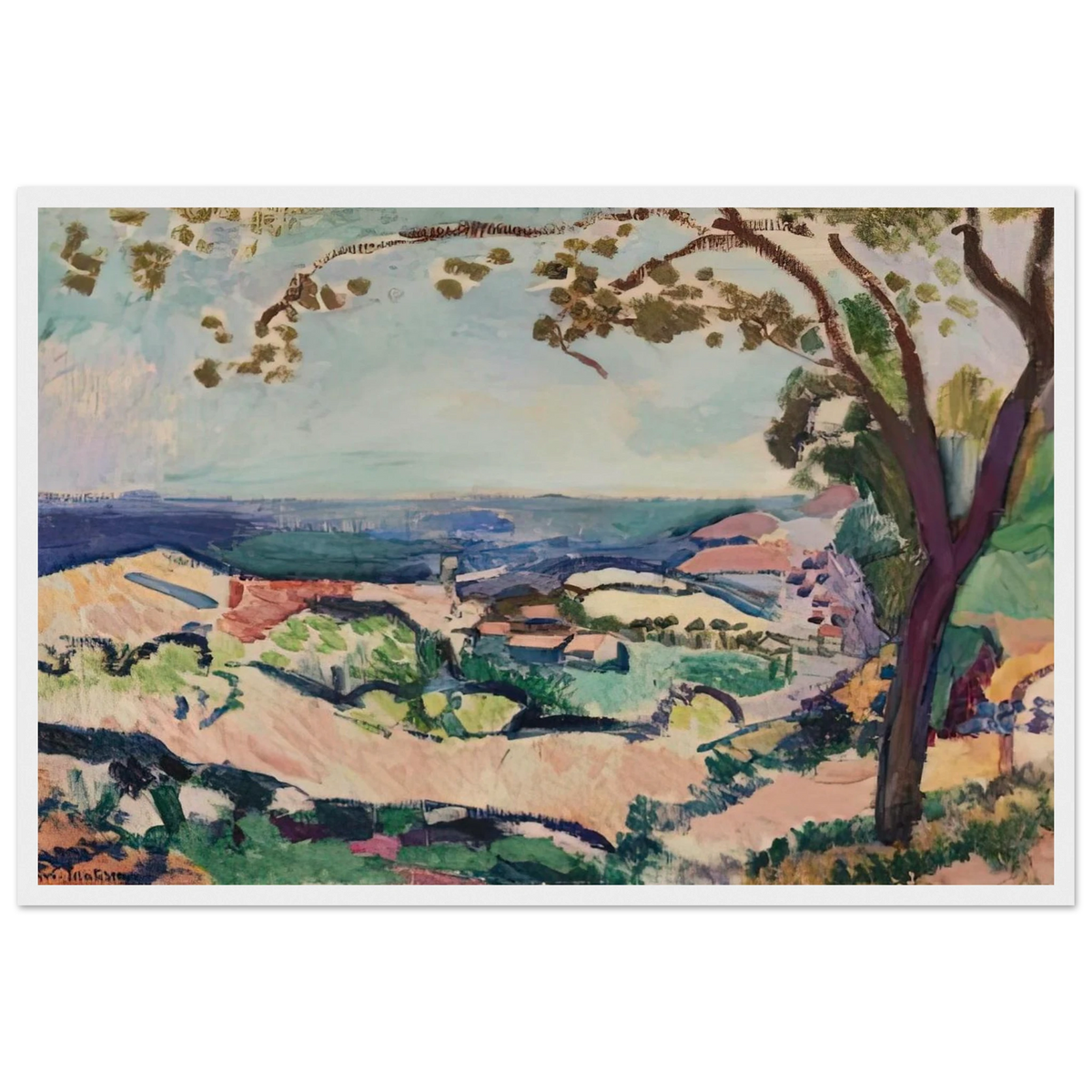 COLLIOURE LANDSCAPE 1906 Framed Poster | Henri Matisse Framed Prints Wall Art | Henri Matisse Print