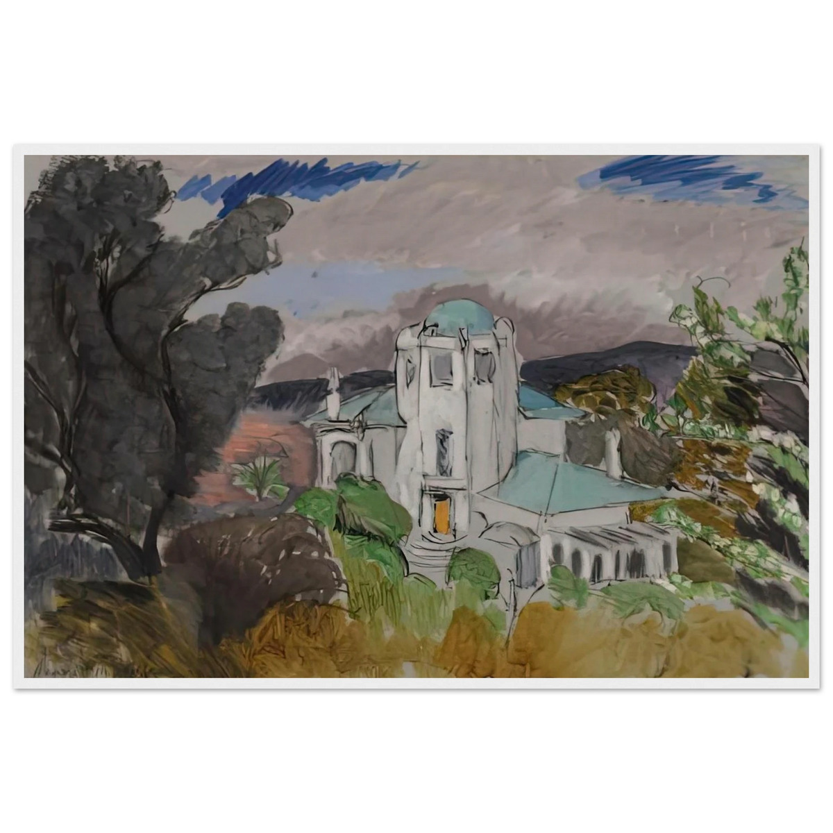BLUE VILLA 1918 Framed Poster | Henri Matisse Framed Prints Wall Art | Henri Matisse Print