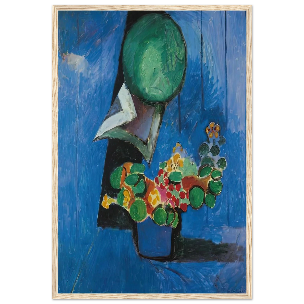 FLOWERS AND CERAMIC PLATE 1913 Framed Poster | Henri Matisse Framed Prints Wall Art | Henri Matisse Print