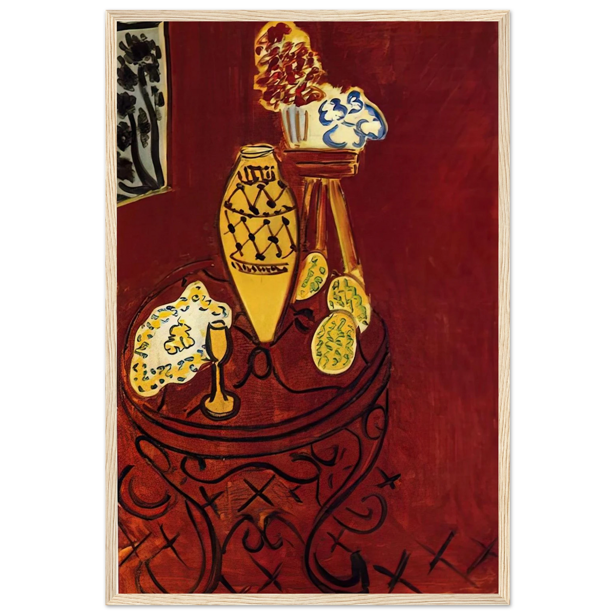 INTERIOR IN VENETIAN RED 1946 Framed Poster | Henri Matisse Framed Prints Wall Art | Henri Matisse Print