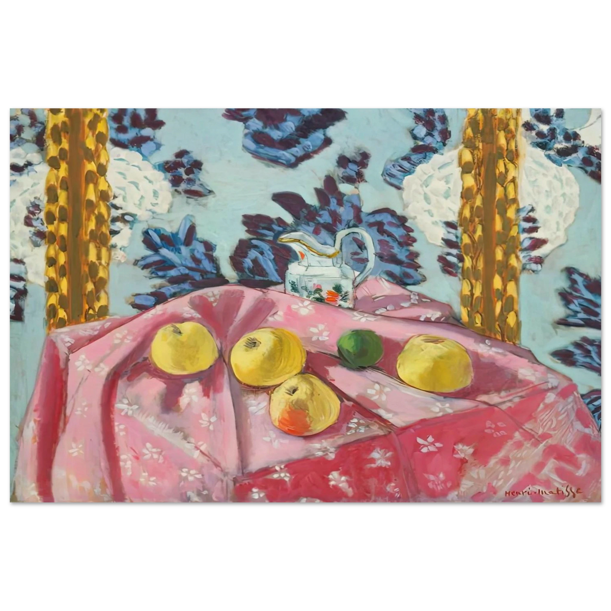 STILL LIFE WITH APPLES ON A PINK TABLECLOTH 1924 Poster | Henri Matisse Poster | Henri Matisse Print