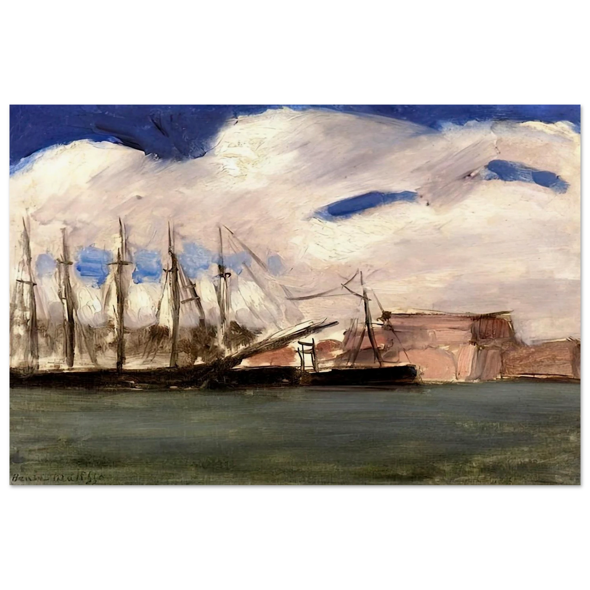 WHITE CLOUDS THE OLD PORT OF MARSEILLE 1918 Poster | Henri Matisse Poster | Henri Matisse Print