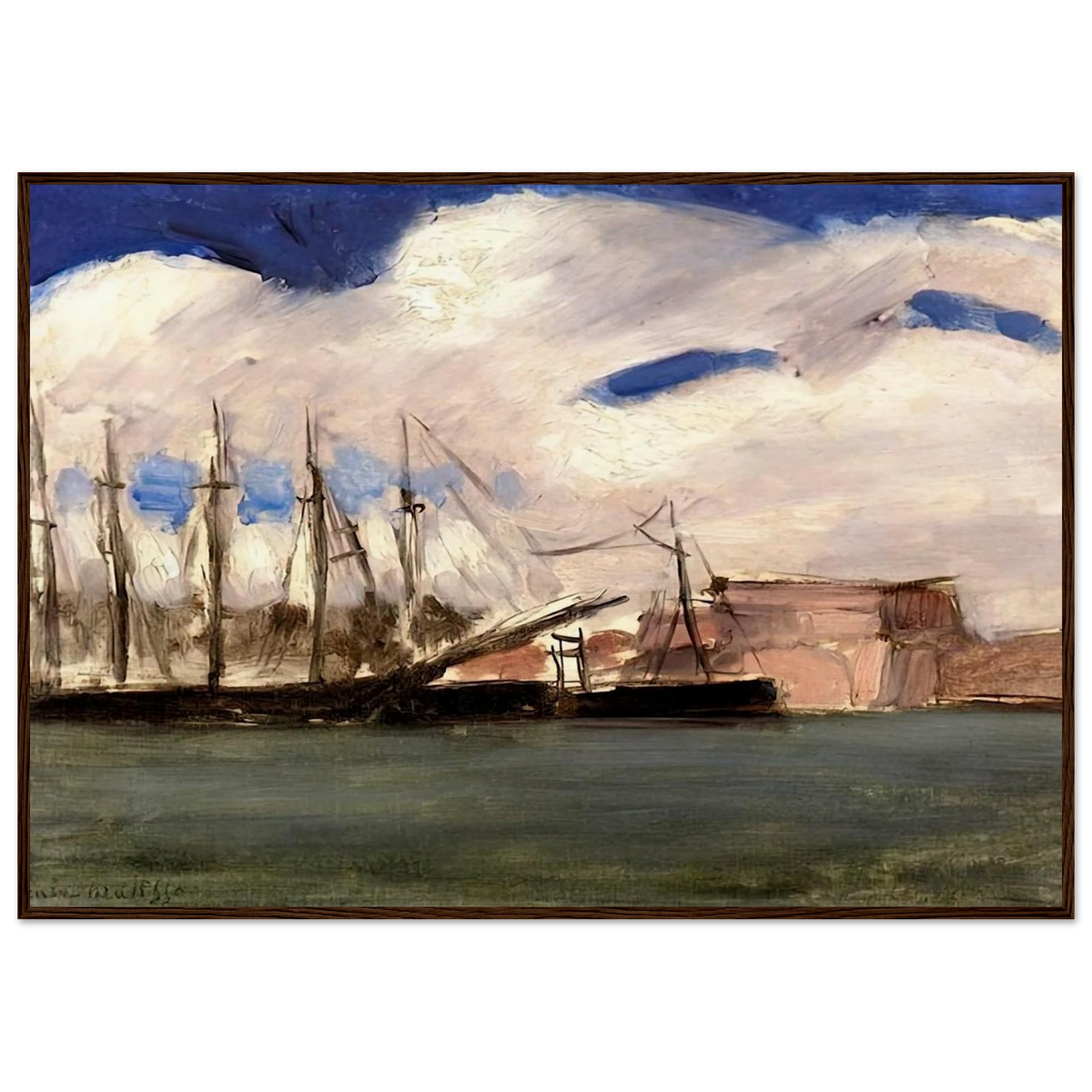 WHITE CLOUDS THE OLD PORT OF MARSEILLE 1918 Framed Poster | Henri Matisse Framed Prints Wall Art | Henri Matisse Print