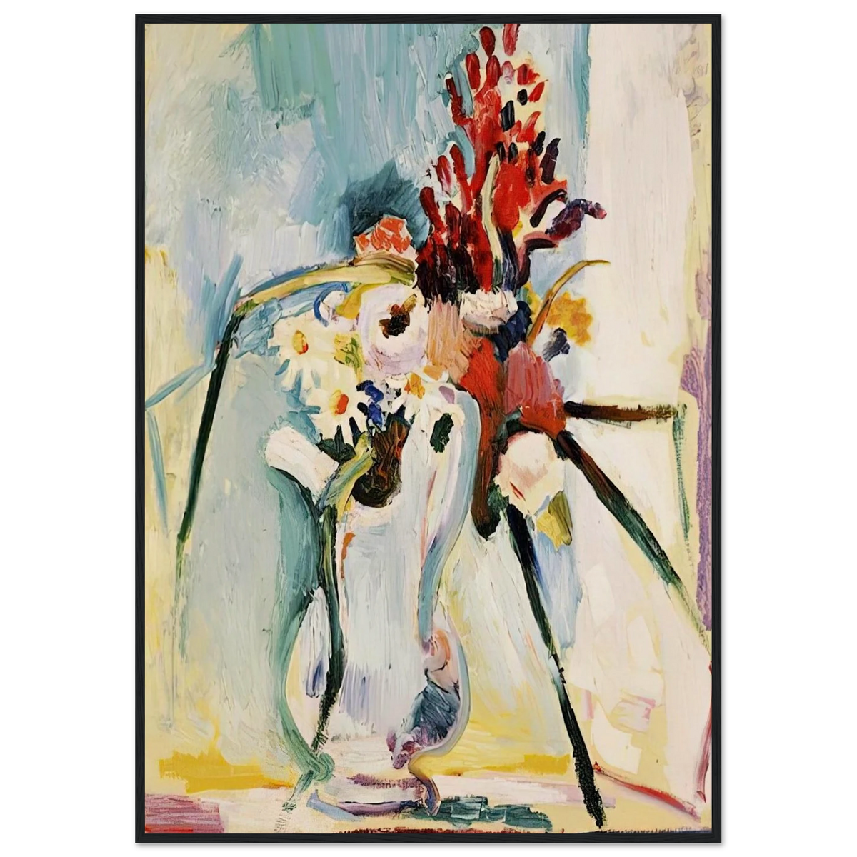 FLOWERS IN A PITCHER 1908 Framed Poster | Henri Matisse Framed Prints Wall Art | Henri Matisse Print