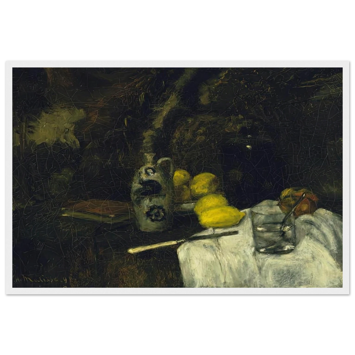 LEMONS AND BOTTLE OF DUTCH GIN 1896 Framed Poster | Henri Matisse Framed Prints Wall Art | Henri Matisse Print