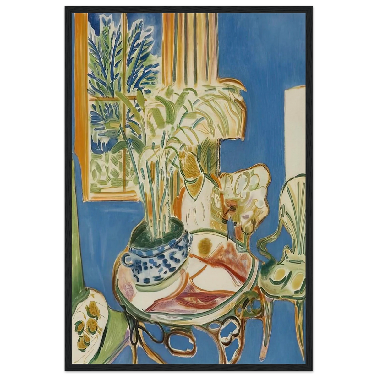 BLUE INTERIOR 1947 Framed Poster | Henri Matisse Framed Prints Wall Art | Henri Matisse Print