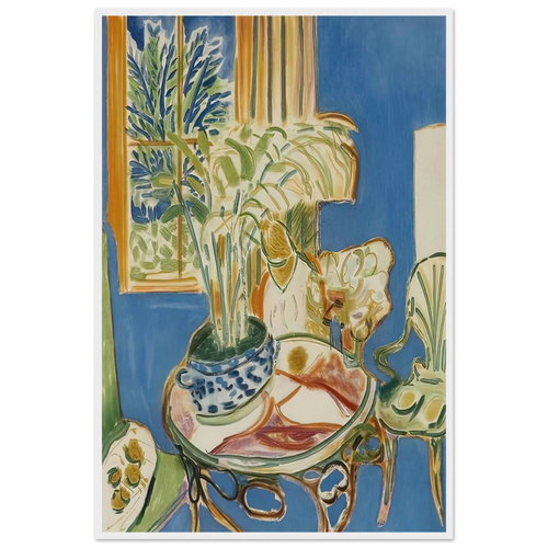 BLUE INTERIOR 1947 Framed Poster | Henri Matisse Framed Prints Wall Art | Henri Matisse Print