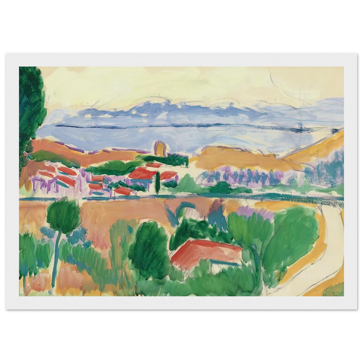 VUE DE COLLIOURE 1906 Framed Poster | Henri Matisse Framed Prints Wall Art | Henri Matisse Print