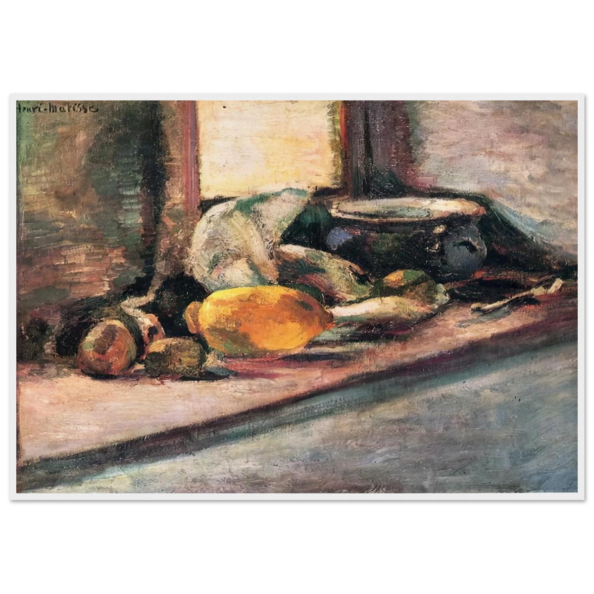 BLUE POT AND LEMON 1897 Framed Poster | Henri Matisse Framed Prints Wall Art | Henri Matisse Print
