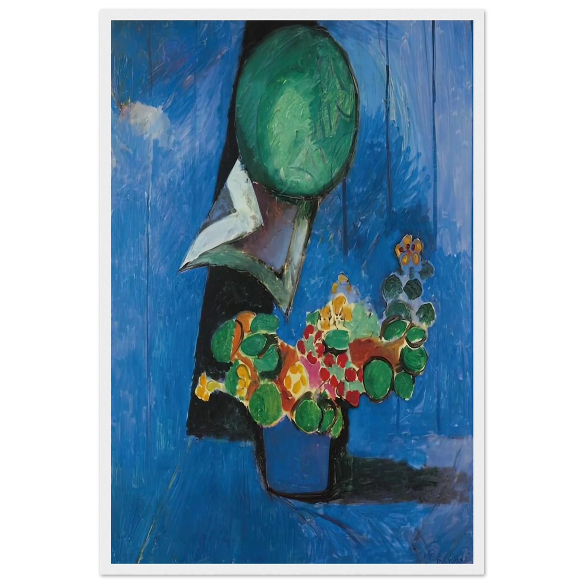 FLOWERS AND CERAMIC PLATE 1913 Framed Poster | Henri Matisse Framed Prints Wall Art | Henri Matisse Print