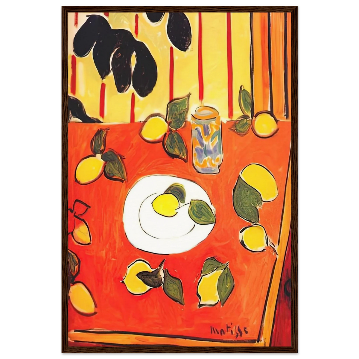 BLACK PHILODENDRON AND LEMONS 1943 Framed Poster | Henri Matisse Framed Prints Wall Art | Henri Matisse Print