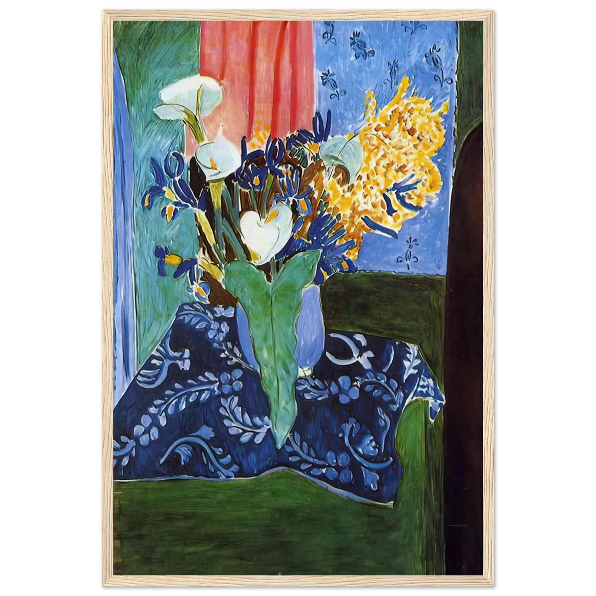 CALLA LILIES IRISES AND MIMOSAS 1913 Framed Poster | Henri Matisse Framed Prints Wall Art | Henri Matisse Print