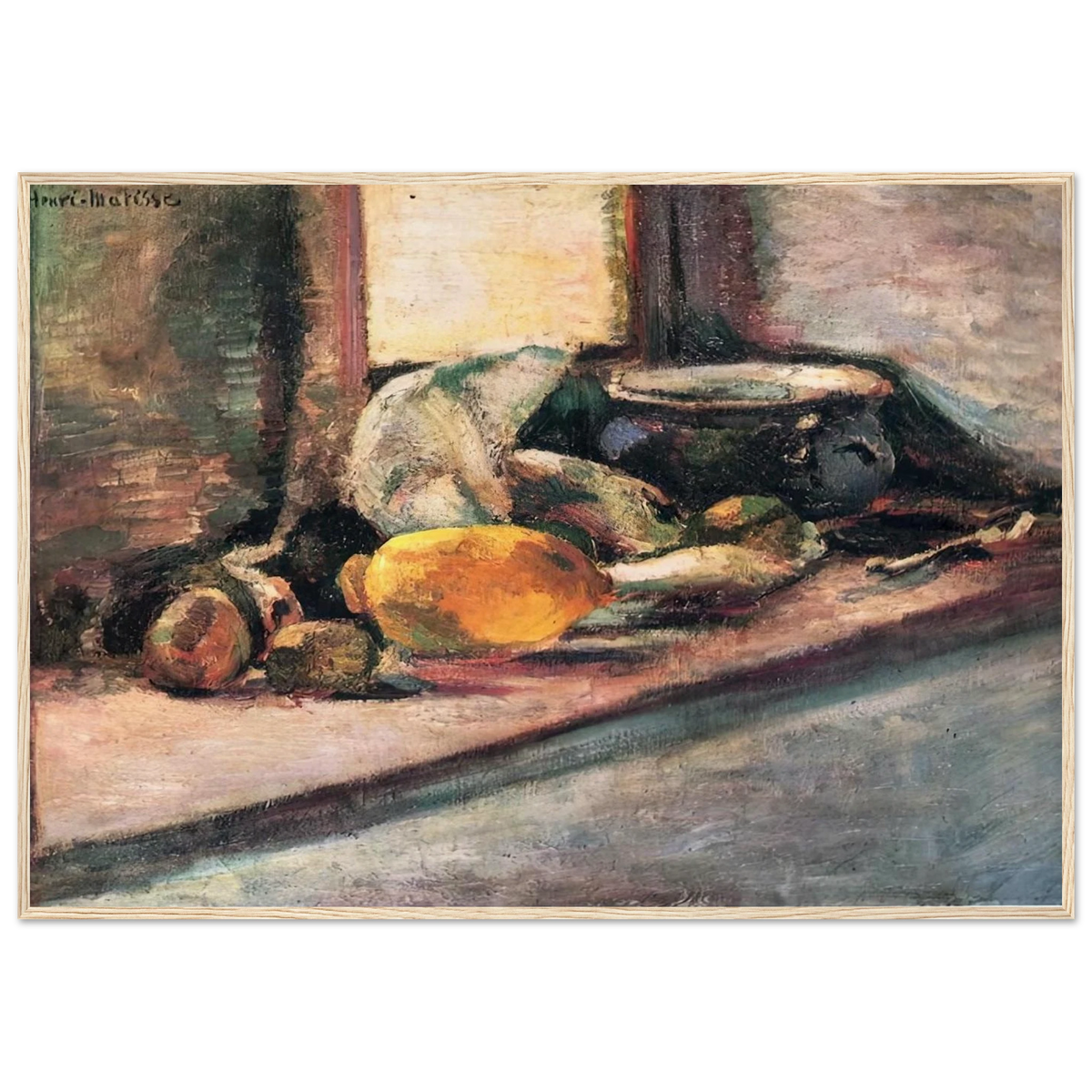 BLUE POT AND LEMON 1897 Framed Poster | Henri Matisse Framed Prints Wall Art | Henri Matisse Print