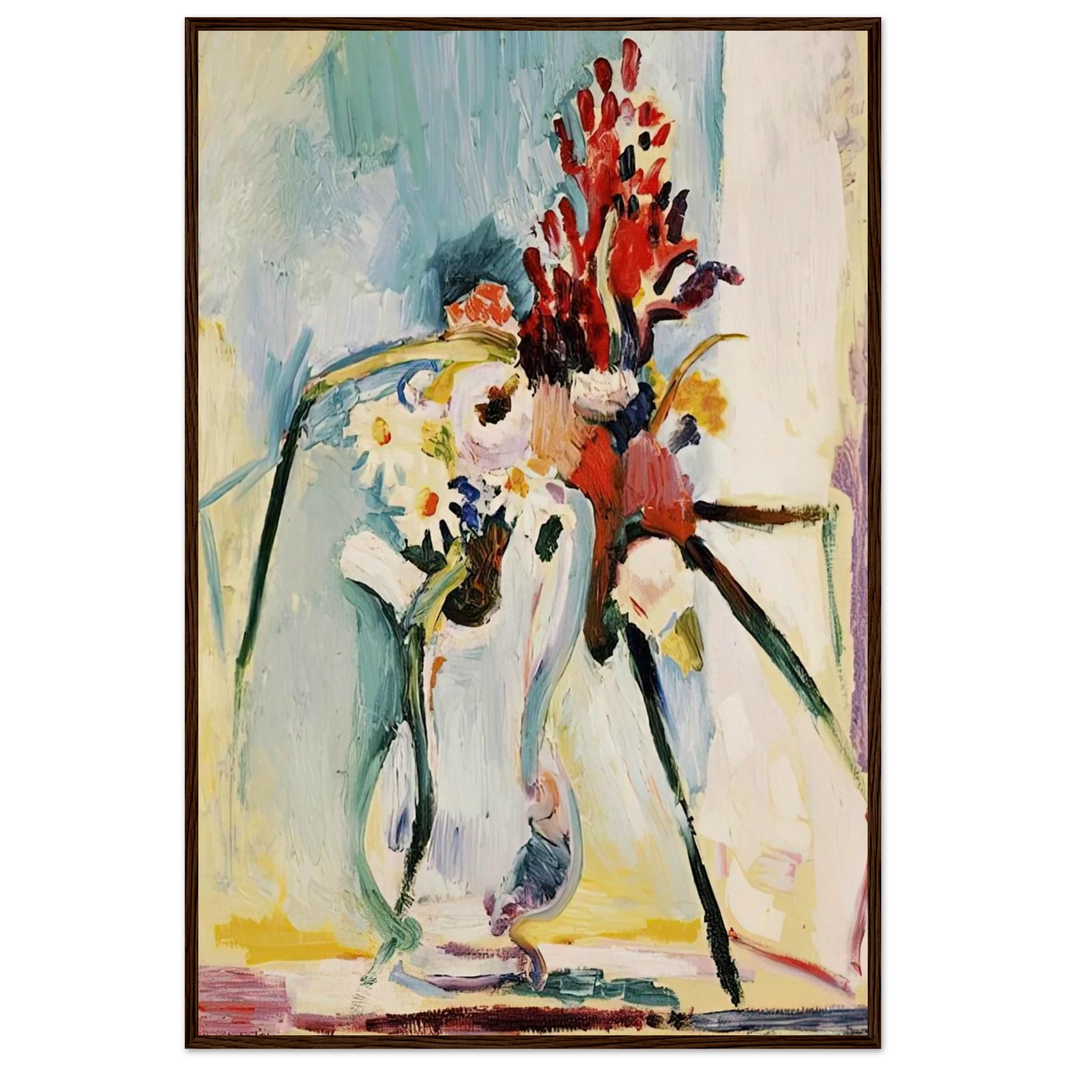 FLOWERS IN A PITCHER 1908 Framed Poster | Henri Matisse Framed Prints Wall Art | Henri Matisse Print