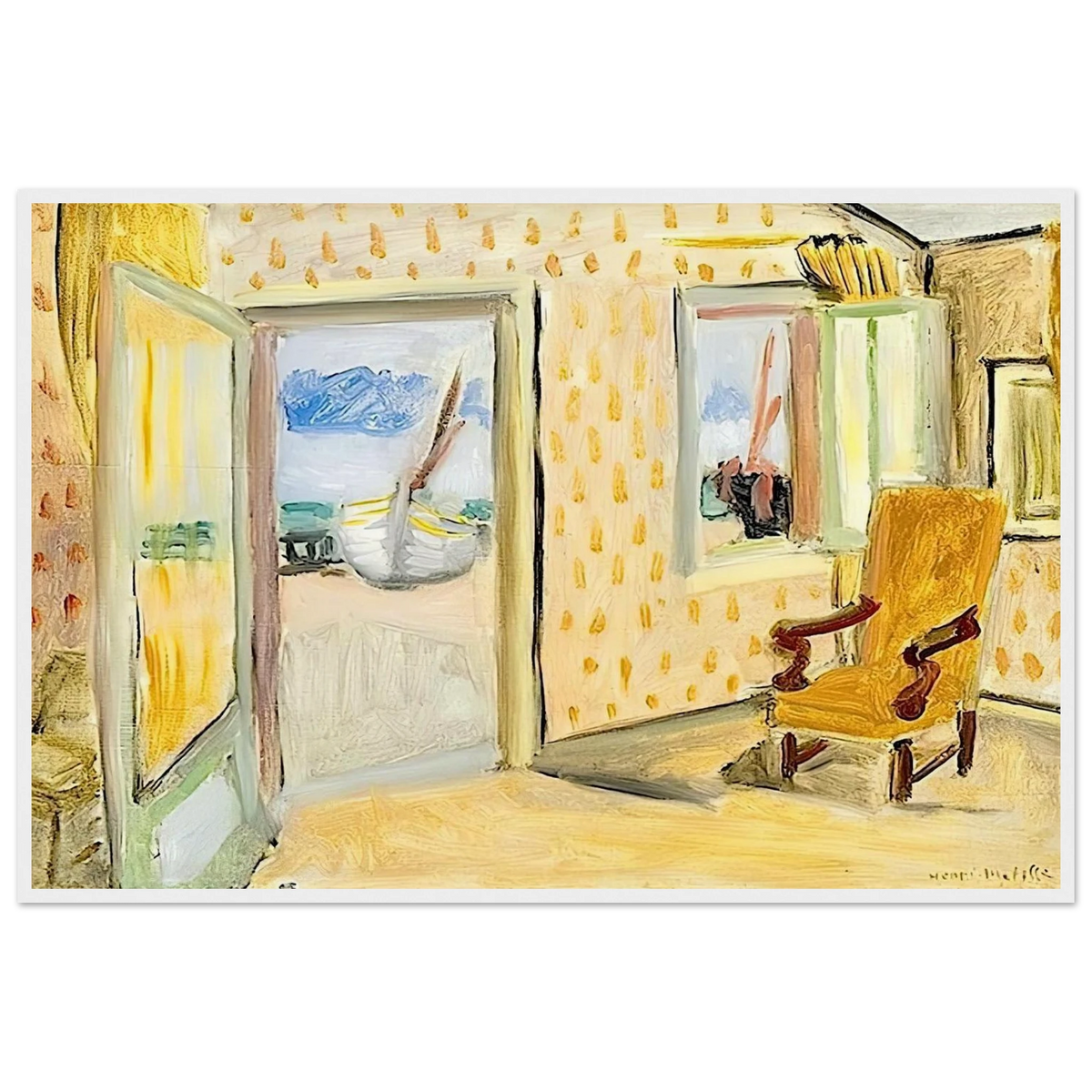 INTERIOR OPEN DOOR 1920 Framed Poster | Henri Matisse Framed Prints Wall Art | Henri Matisse Print