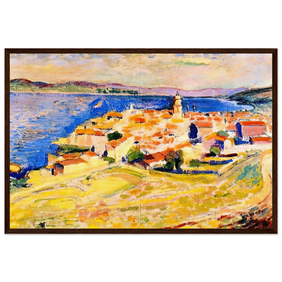 VIEW OF SAINT TROPEZ 1904 Framed Poster | Henri Matisse Framed Prints Wall Art | Henri Matisse Print