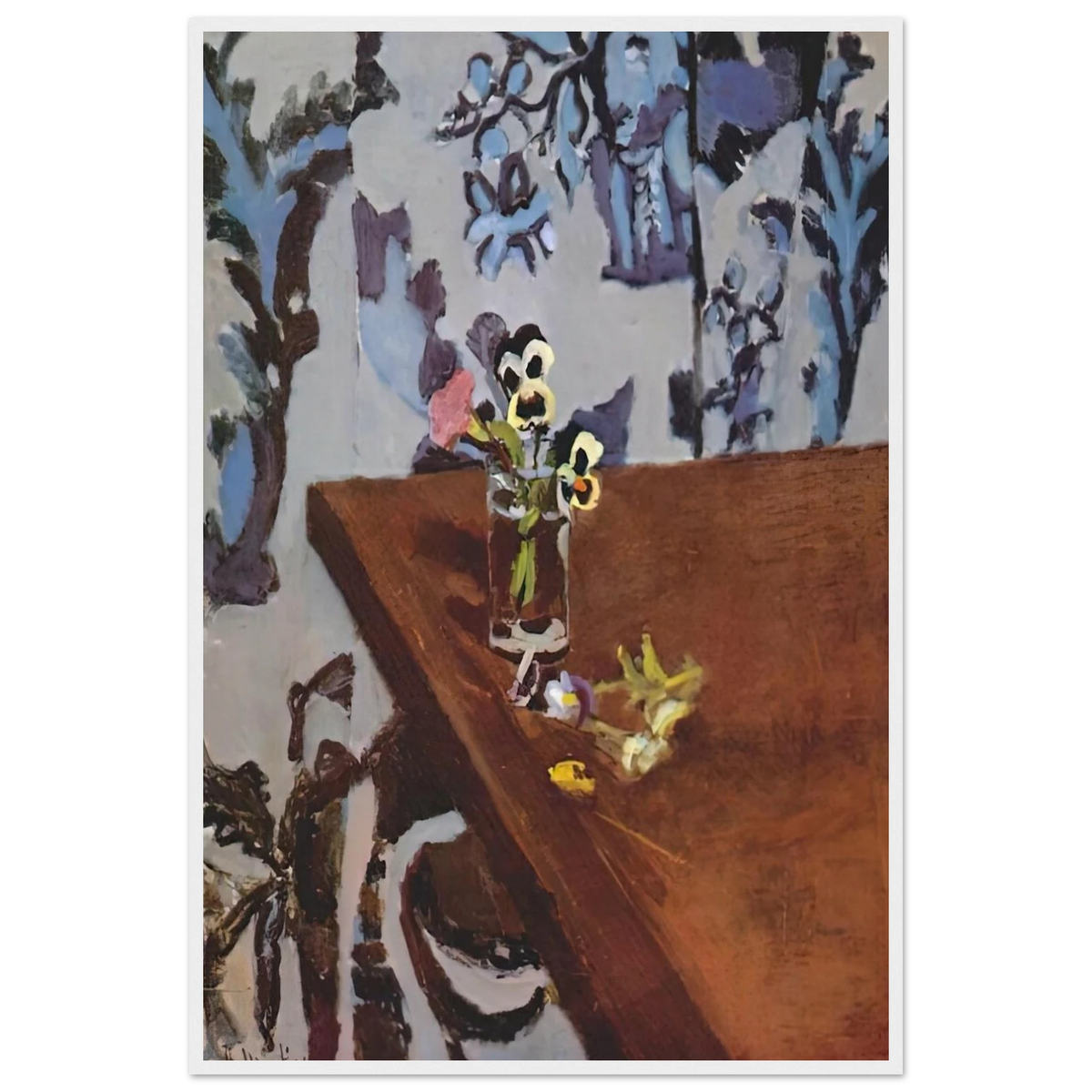 PANSIES ON A TABLE 1919 Framed Poster | Henri Matisse Framed Prints Wall Art | Henri Matisse Print
