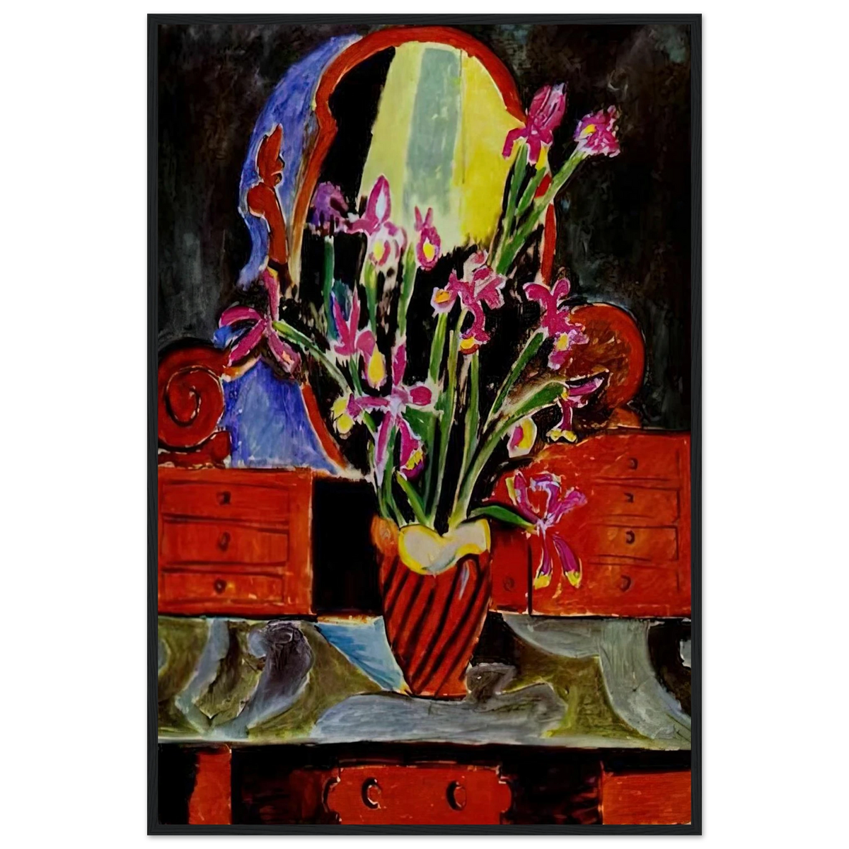 VASE OF IRISES 1912 Framed Poster | Henri Matisse Framed Prints Wall Art | Henri Matisse Print