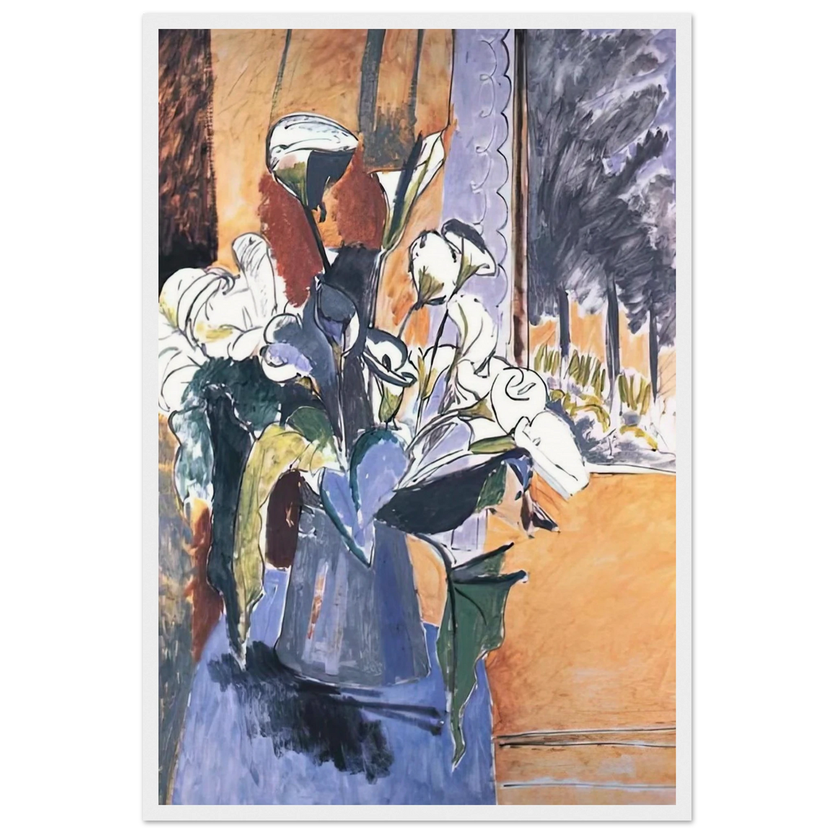 FLOWERS ON THE WINDOWSILL 1913 Framed Poster | Henri Matisse Framed Prints Wall Art | Henri Matisse Print