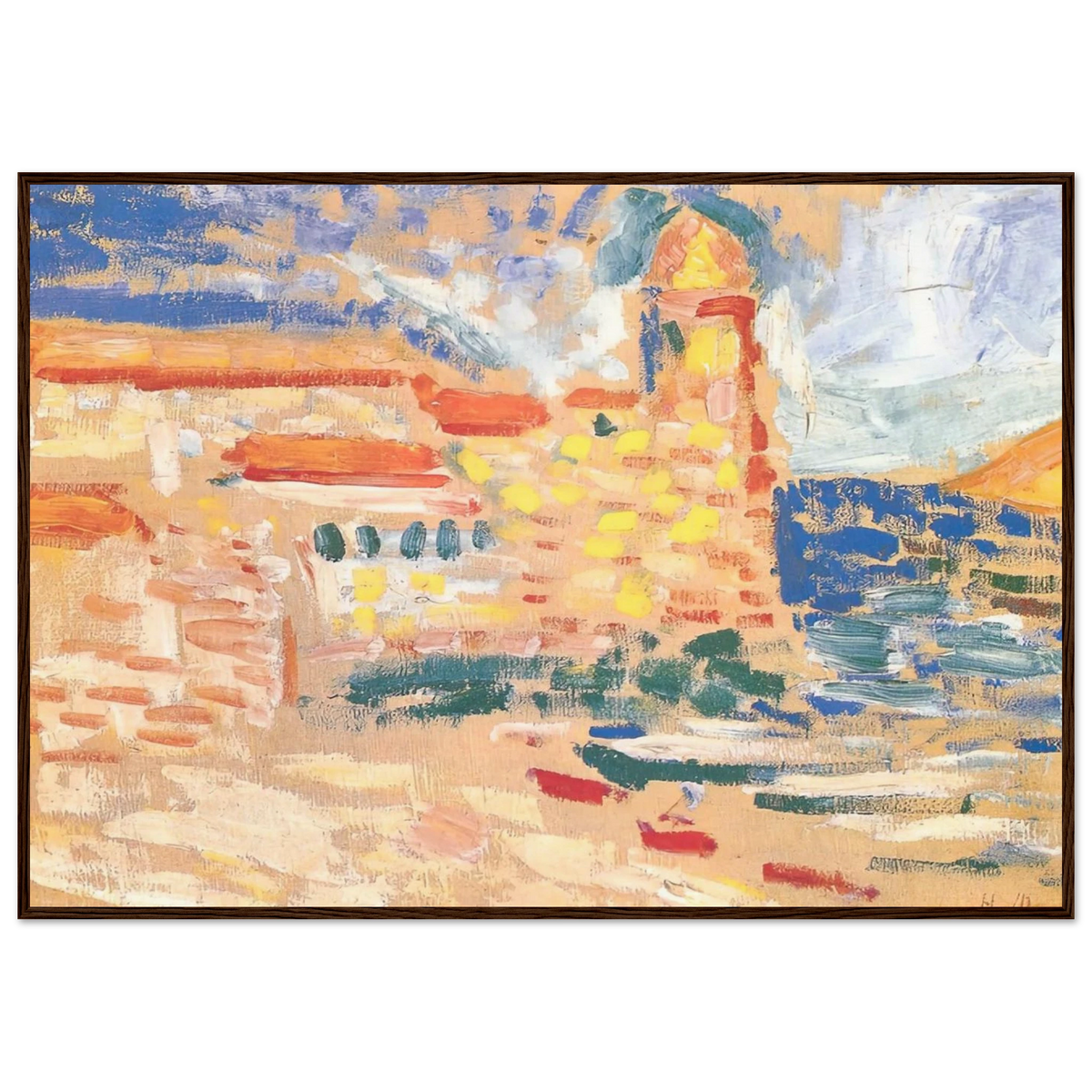 VIEW OF COLLIOURE WITH CHURCH 1905 Framed Poster | Henri Matisse Framed Prints Wall Art | Henri Matisse Print