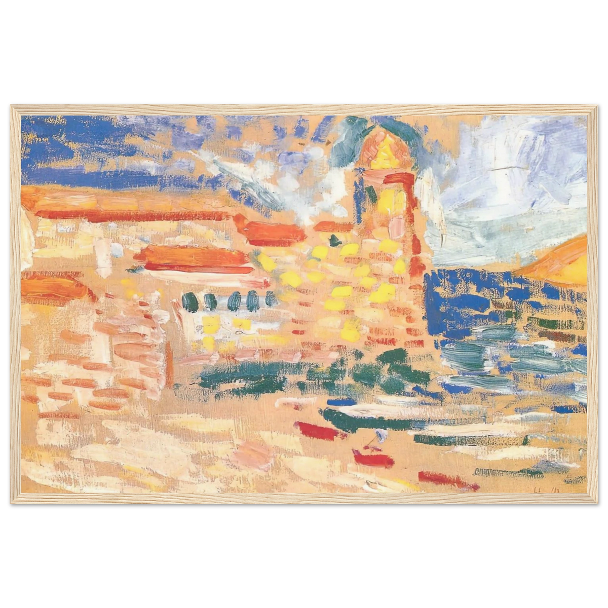 VIEW OF COLLIOURE WITH CHURCH 1905 Framed Poster | Henri Matisse Framed Prints Wall Art | Henri Matisse Print
