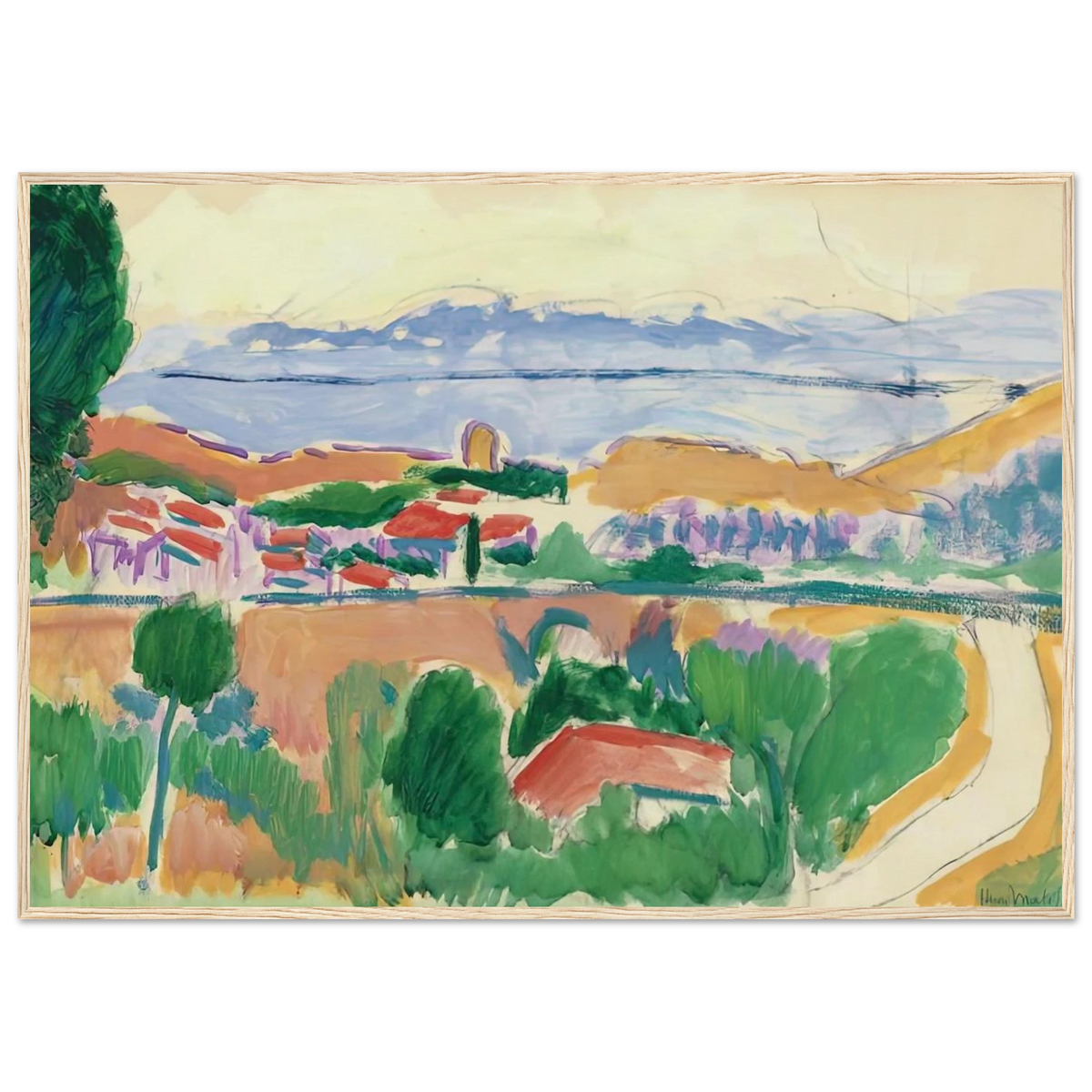VUE DE COLLIOURE 1906 Framed Poster | Henri Matisse Framed Prints Wall Art | Henri Matisse Print