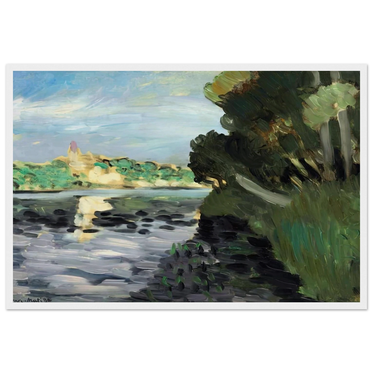 BORDS DE LA SEINE A VETHEUIL 1920 Framed Poster | Henri Matisse Framed Prints Wall Art | Henri Matisse Print