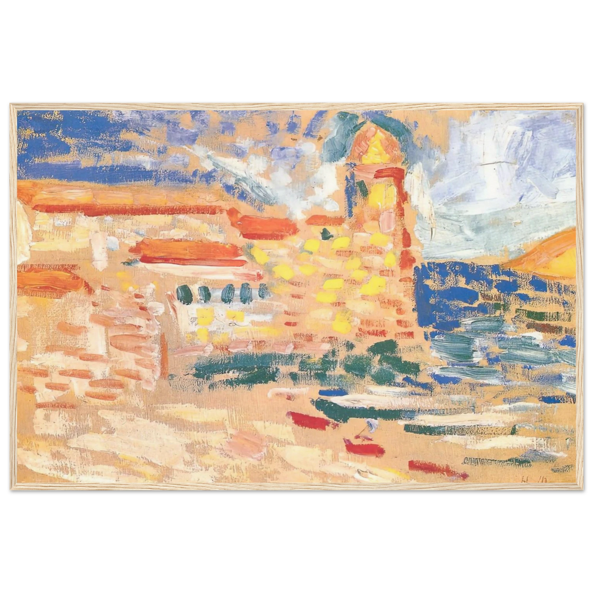 VIEW OF COLLIOURE WITH CHURCH 1905 Framed Poster | Henri Matisse Framed Prints Wall Art | Henri Matisse Print