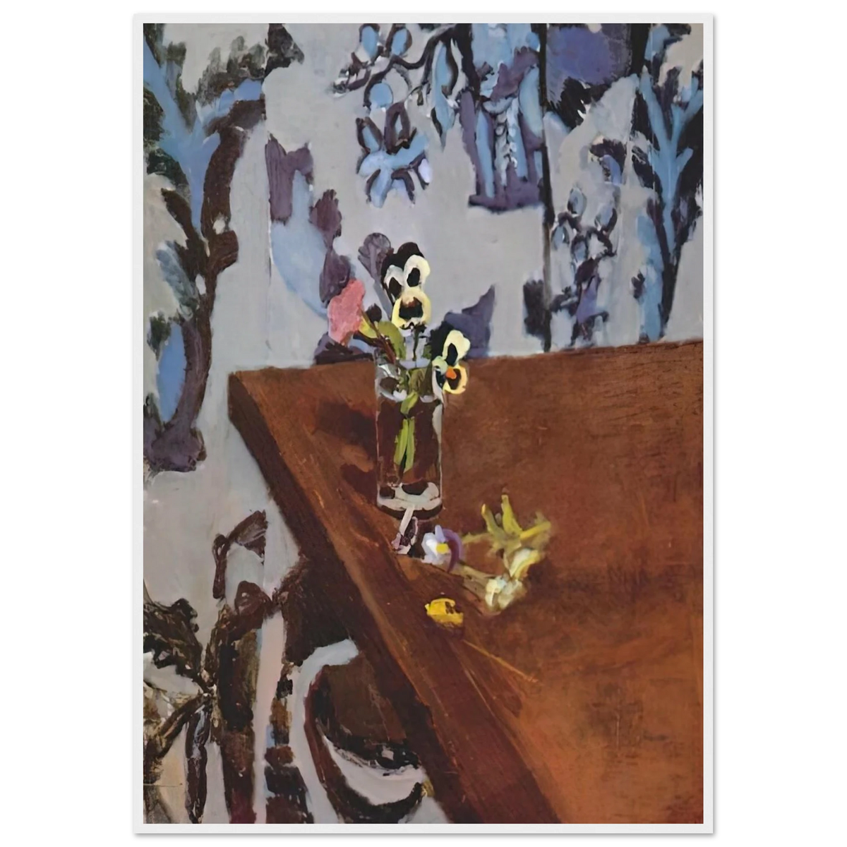 PANSIES ON A TABLE 1919 Framed Poster | Henri Matisse Framed Prints Wall Art | Henri Matisse Print