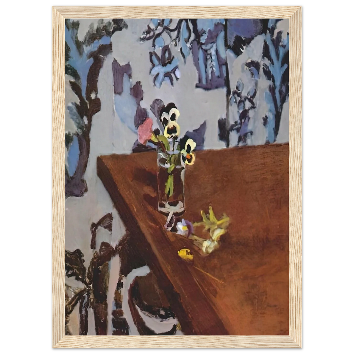 PANSIES ON A TABLE 1919 Framed Poster | Henri Matisse Framed Prints Wall Art | Henri Matisse Print