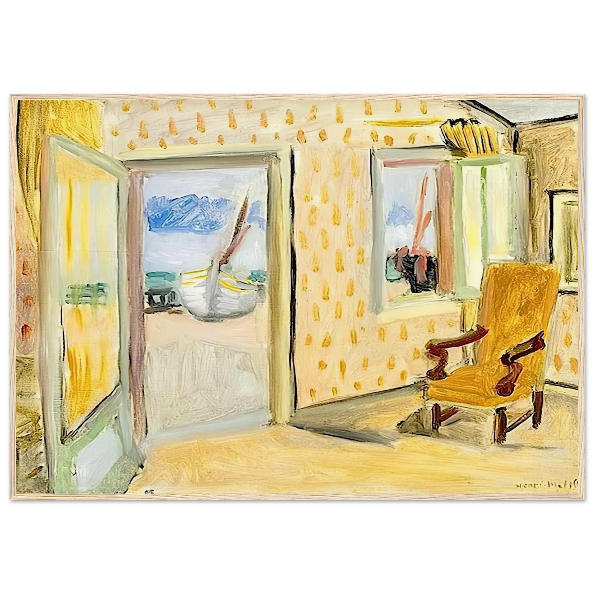 INTERIOR OPEN DOOR 1920 Framed Poster | Henri Matisse Framed Prints Wall Art | Henri Matisse Print