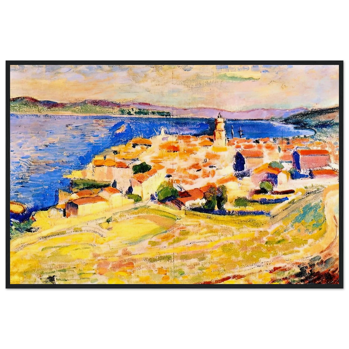 VIEW OF SAINT TROPEZ 1904 Framed Poster | Henri Matisse Framed Prints Wall Art | Henri Matisse Print