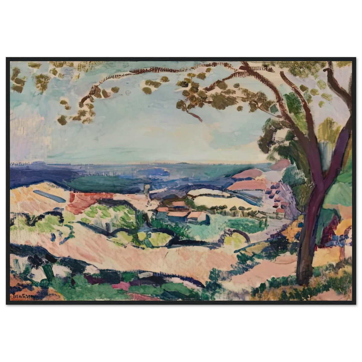 COLLIOURE LANDSCAPE 1906 Framed Poster | Henri Matisse Framed Prints Wall Art | Henri Matisse Print