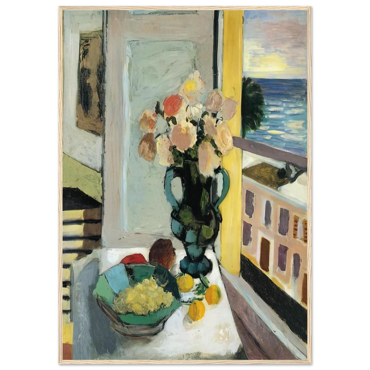 FLOWERS IN FRONT OF A WINDOW 1922 Framed Poster | Henri Matisse Framed Prints Wall Art | Henri Matisse Print