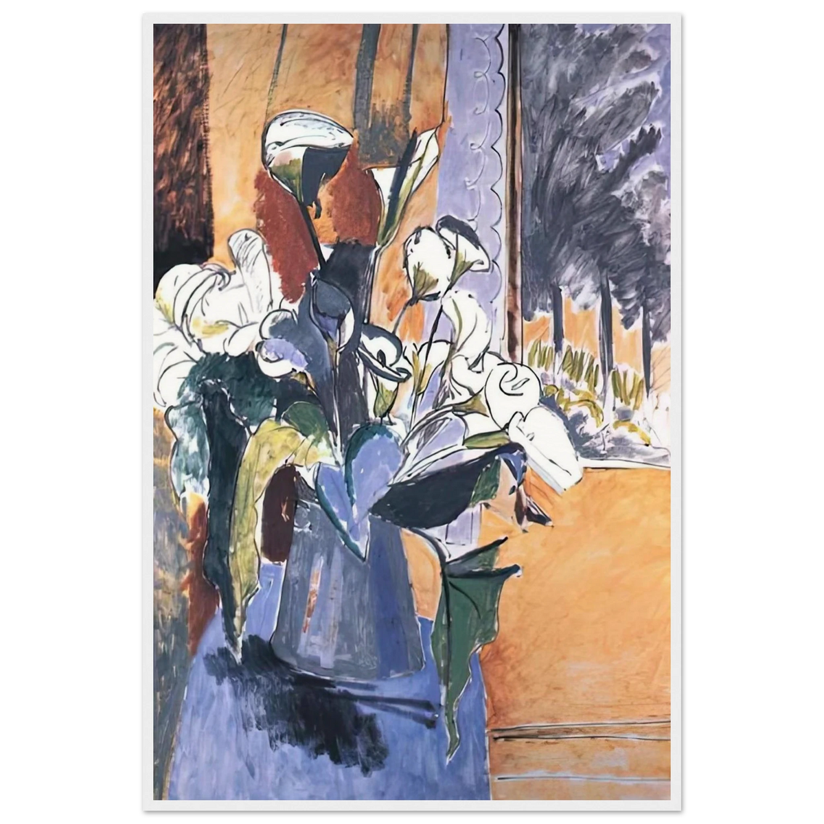 FLOWERS ON THE WINDOWSILL 1913 Framed Poster | Henri Matisse Framed Prints Wall Art | Henri Matisse Print